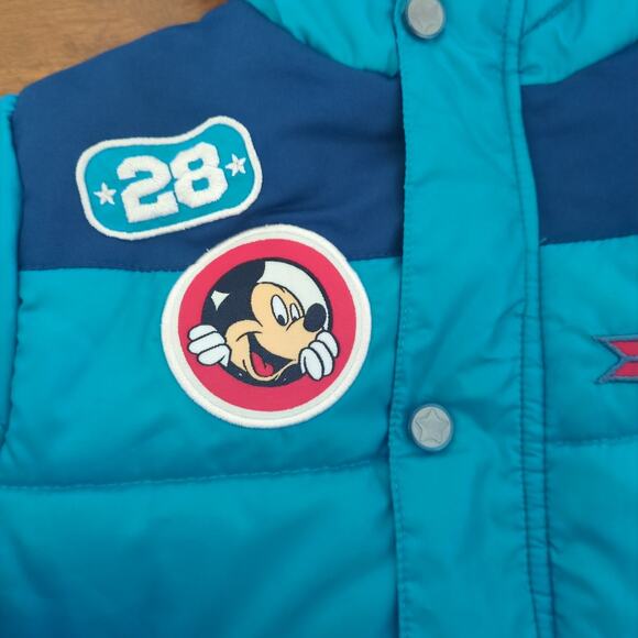 DISNEY store Boys/kids blue Mickey mouse hood/long sleeve down Jacket size 4 EUC - Picture 2 of 12